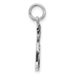 Sterling Silver Rhodium-plated Antiqued Palm Tree and Surfboard Pendant - Image 2