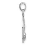 Sterling Silver Rhodium-plated Polished Paua Shell Starfish and Shell Pendant - Image 2