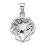 Sterling Silver Rhodium-plated Polished Abalone Shell Pendant - Image 3