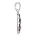Sterling Silver Rhodium-plated Polished Abalone Swirl Shell Pendant - Image 2