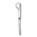 Sterling Silver Rhodium-plated CZ Oval Drop Pendant - Image 2