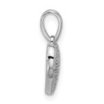 Sterling Silver Rhodium-plated Polished Pave CZ Heart Pendant - Image 2