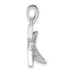 Sterling Silver Rhodium-plated Pave CZ Concave Star Pendant - Image 2
