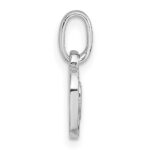 Sterling Silver Rhodium-plated Polished with Pink Enamel Triple Heart Charm Pendant - Image 2