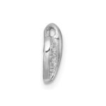 Sterling Silver Rhodium-plated Polished Pave CZ Heart Childrens Pendant - Image 2