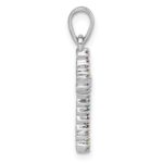 Sterling Silver Rhodium-plated Polished Multi-color CZ Cross Pendant - Image 2