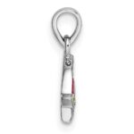 Sterling Silver Rhodium-plated Children's Multicolor Enamel Rainbow with Star Pendant - Image 2