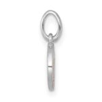Sterling Silver Rhodium-plated Polished Pink and Yellow Enamel Moon and Star Childrens Pendant - Image 2