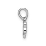 Sterling Silver Rhodium-plated Children's Pink CZ with Pink and White Enamel Bow Pendant - Image 2