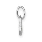 Sterling Silver Rhodium-plated Polished White and Rainbow Enamel Unicorn Cupcake Childrens Pendant - Image 2