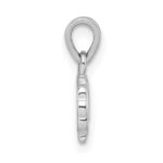 Sterling Silver Rhodium-plated Children's White and Pink Enamel Sheep with Heart Pendant - Image 2