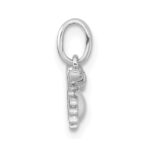 Sterling Silver Rhodium-plated Polished Black Enamel and White CZ Crab Childrens Pendant - Image 2
