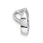Sterling Silver Rhodium-plated Polished Pear Blue Topaz, Oval Peridot and Emerald-cut Amethyst Chain Slide Pendant - Image 2