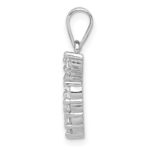Sterling Silver Rhodium-plated Horseshoe CZ Pendant - Image 2