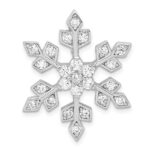 Sterling Silver Rhodium-plated CZ Slide Pendant