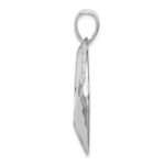 Sterling Silver Rhodium-plated Hammered Circle Pendant - Image 2