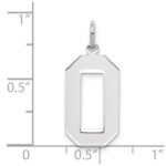 Sterling Silver/Rhodium-plated Polished Number 0 Charm - Image 3
