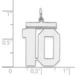 Sterling Silver/Rhodium-plated Polished Number 10 Charm - Image 3