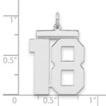 Sterling Silver/Rhodium-plated Polished Number 18 Charm - Image 2