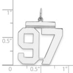 Sterling Silver/Rhodium-plated Polished Number 97 Charm - Image 3