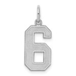 Sterling Silver/Gold-plated Satin Number 6 Charm