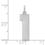 Sterling Silver/Rhodium-plated Satin Number 1 Charm - Image 3