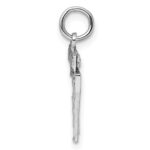 Sterling Silver Rhodium-plated Diamond-cut #77 Charm - Image 2