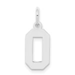 Sterling Silver/Rhodium-plated Polished Number 0 Charm