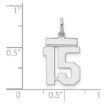 Sterling Silver/Rhodium-plated Polished Number 15 Charm - Image 3