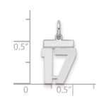 Sterling Silver/Rhodium-plated Polished Number 17 Charm - Image 2