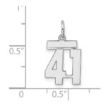 Sterling Silver/Rhodium-plated Polished Number 41 Charm - Image 3
