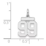 Sterling Silver/Rhodium-plated Polished Number 99 Charm - Image 2
