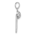 Sterling Silver RH-plated Micro Pave CZ Rectangle Earrings and Pendant Set - Image 5