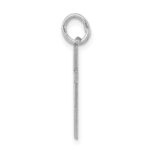 Sterling Silver Rhodium-plated Laser Designed Cross Charm - Image 2