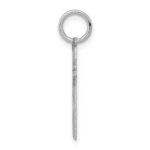 Sterling Silver Rhodium-plated Laser Designed Cross Charm - Image 2