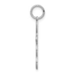 Sterling Silver Rhodium-plated Laser Designed Cross Pendant - Image 2