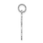 Sterling Silver Rhodium-plated Laser Designed Cross Charm - Image 2