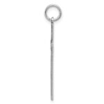 Sterling Silver Rhodium-plated Laser Designed Cross Pendant - Image 2
