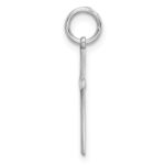 Sterling Silver Rhodium-plated Laser Designed Cross Charm - Image 2