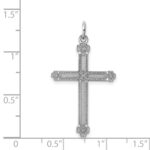 Sterling Silver Rh-plt Laser Designed CroSterling Silver Rh-plt Charm - Image 3