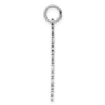 Sterling Silver Rhodium-plated Laser Designed Cross Pendant - Image 2
