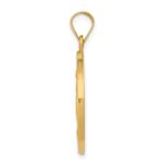 14k Polished and Satin Hollow Miraculous Medal Round Pendant - Image 2