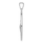 14k White Gold Polished and Satin Solid Saint Jude Thaddeus Medal Round Pendant - Image 2