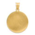 14k Polished and Satin Hollow St. Michael Medal Round Pendant - Image 4