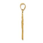 14k Polished and Satin Hollow Four-Way Religious Medal Pendant - Image 2