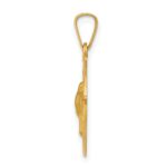 14k Polished and Satin Hollow Holy Spirit Medal Round Pendant - Image 2