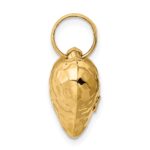 14K Polished and Hammered 3-D Puffed Heart Pendant - Image 2