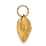 14K Polished and Hammered 3-D Puffed Heart Pendant - Image 2