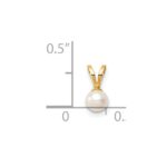14K Madi K 4-5mm White Near Round Freshwater Cultured Pearl Pendant - Image 4