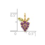 14K Amethyst and Peridot Grapes Pendant - Image 4
